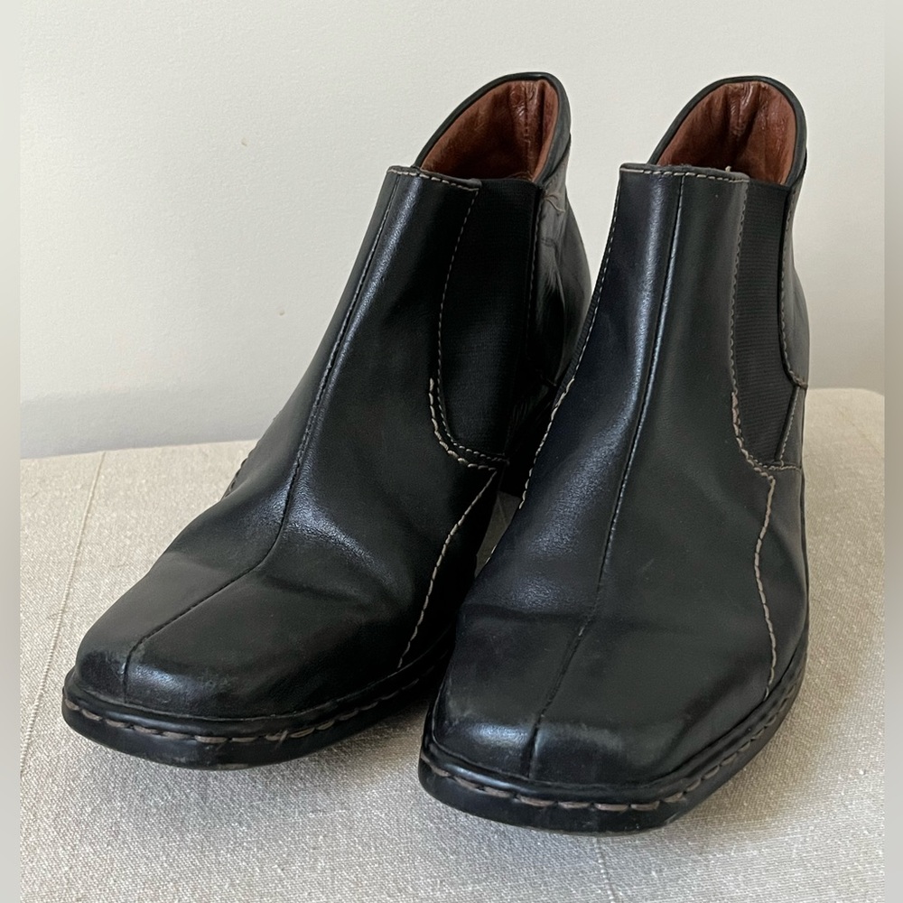 Ladies Josef Seibel Black Leather Ankle Boots size 6